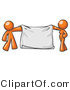 Vector of Orange Guy and Woman Holding a Blank Banner by Leo Blanchette