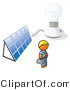 Vector of Orange Guy by a Light and a Solar Panel by Leo Blanchette