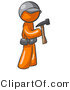 Vector of Orange Guy Contractor Hammering by Leo Blanchette