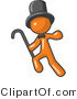 Vector of Orange Guy Dancing and Wearing a Top Hat by Leo Blanchette