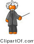 Vector of Orange Guy Depicted As Albert Einstein Holding a Pointer Stick by Leo Blanchette