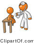 Vector of Orange Guy Doctor Examining a Child by Leo Blanchette