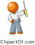 Vector of Orange Guy Electrician Holding a Screwdriver by Leo Blanchette