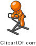 Vector of Orange Guy Exercising on Stationary Bicycle by Leo Blanchette