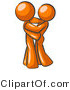 Vector of Orange Guy Gently Embracing His Lover, Symbolizing Marriage and Commitment by Leo Blanchette