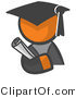 Vector of Orange Guy Graduate Holding a Diploma by Leo Blanchette