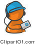 Vector of Orange Guy Holding an Mp3 Player by Leo Blanchette