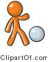 Vector of Orange Guy Kicking a White Ball by Leo Blanchette