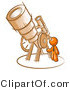 Vector of Orange Guy Looking Through a Big Telescope by Leo Blanchette
