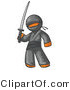 Vector of Orange Guy Ninja Holding a Sword by Leo Blanchette
