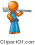 Vector of Orange Guy Plumber with a Tool by Leo Blanchette