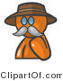 Vector of Orange Guy Professor with a Mustache by Leo Blanchette