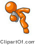 Vector of Orange Guy Running with a Football by Leo Blanchette