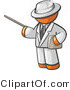 Vector of Orange Guy Teacher Using Pointer Stick While Wearing White Business Suit by Leo Blanchette