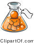 Vector of Orange Guy Trapped Inside a Bubbly Potion in a Laboratory Beaker with a Tag Around the Bottle by Leo Blanchette