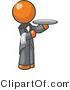 Vector of Orange Guy Waitor Holding a Platter by Leo Blanchette