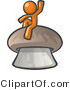 Vector of Orange Guy Waving and Sitting on a Mushroom by Leo Blanchette