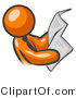 Vector of Orange Guy Wearing a Tie Reading Newspaper by Leo Blanchette