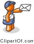 Vector of Orange Mail Guy Delivering a Letter by Leo Blanchette