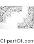 Vector of Ornate Leafy Floral Vines Corner Borders - Black and White by BestVector