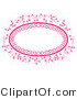 Vector of Ornate Pink Oval Floral Frame with Blank Copyspace by Cherie Reve