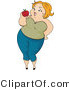 Vector of Overweight Girl Eating an Apple by BNP Design Studio