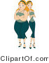 Vector of Overweight Woman Standing Back to Back Beside a Skinny Young Lady by BNP Design Studio