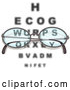 Vector of Pair of Reading Glasses over an Eye Chart by