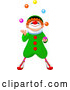Vector of Party Clown Looking up and Juggling by Pushkin