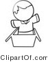 Vector of Person Jumping out of a Box - Coloring Page Outlined Art by Leo Blanchette