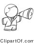 Vector of Person Using a Megaphone - Coloring Page Outlined Art by Leo Blanchette