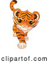Vector of Playful Tiger Cub Walking by Pushkin