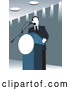 Vector of Politician Speaking at a Podium in Blue Tones by David Rey