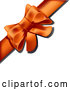 Vector of Present Wrapped with an Orange Bow and Ribbon by Leo Blanchette