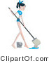 Vector of Pretty Girl Mopping a Floor by BNP Design Studio