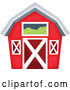 Vector of Red Barn with a Hay Loft by Visekart