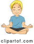 Vector of Relaxed Blond White Boy Meditating by BNP Design Studio