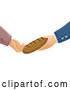 Vector of Rich and Poor Hands Exchanging a Loaf of Bread by BNP Design Studio