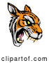 Vector of Roaring Aggressive Tiger Mascot Head by AtStockIllustration