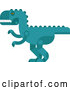 Vector of Robotic Styled Teal Tyrannosaurus Rex Dinosaur by Vector Tradition SM