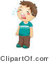 Vector of Sad Cartoon Boy Standing and Crying by BNP Design Studio