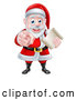 Vector of Santa Claus Holding a List and Pointing Finger by AtStockIllustration