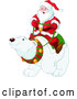 Vector of Santa Claus Riding Polar Bear by Pushkin