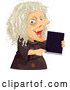 Vector of Scary Old Hag Lady Holding a Spell Book by BNP Design Studio