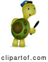 Vector of Security Guard Tortoise Carrying a Baton by BNP Design Studio