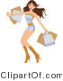 Vector of Sexy Young Lady with Shopping Bags in Hand by BNP Design Studio