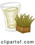 Vector of Shot of Wheat Grass and a Block by BNP Design Studio