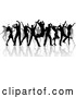 Vector of Silhouetted Black Dancers and Reflections on White by KJ Pargeter