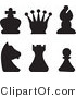 Vector of Silhouetted Chess Pieces by Frisko