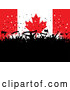Vector of Silhouetted Party People over a Canadian Flag by KJ Pargeter